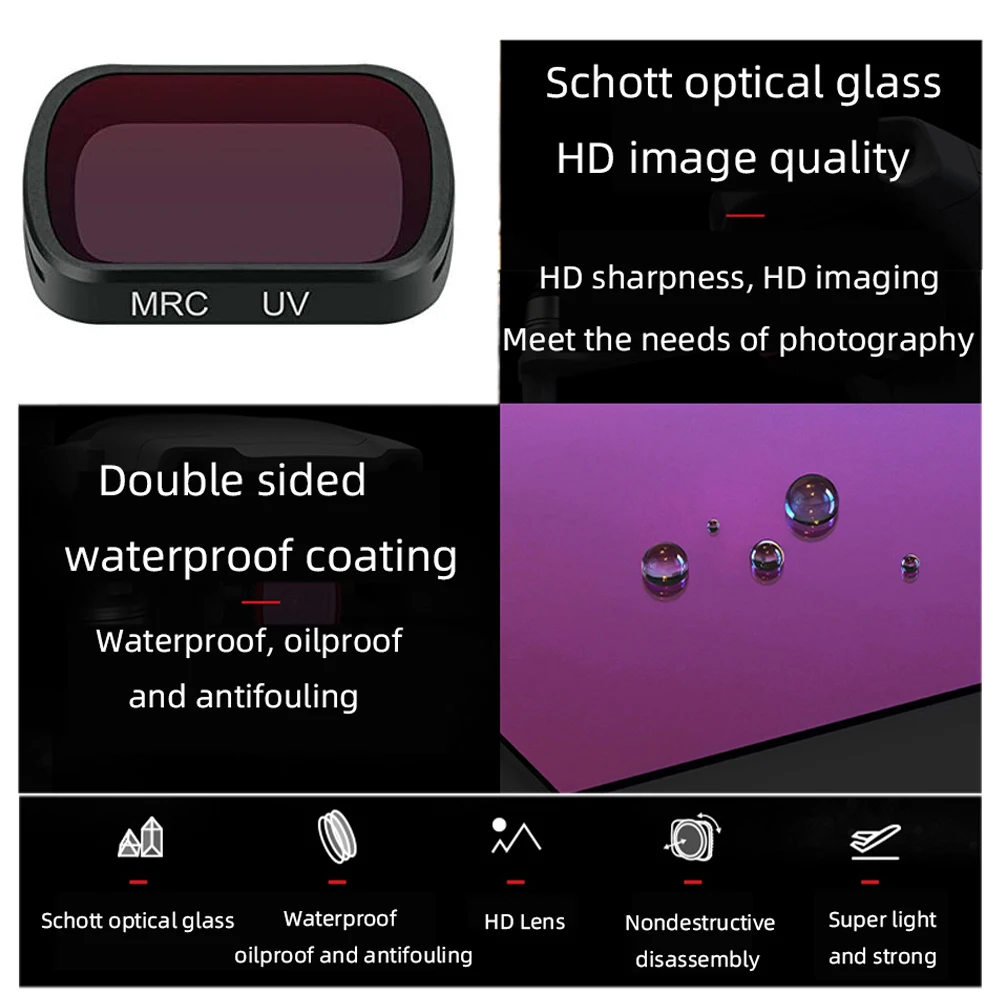 For DJI Osmo Pocket Filter CPL Filters Kit Polar ND/PL4 8 16 32 Adjustable Macro Close-UP Set Accessories For DJI Osmo Pocket 2