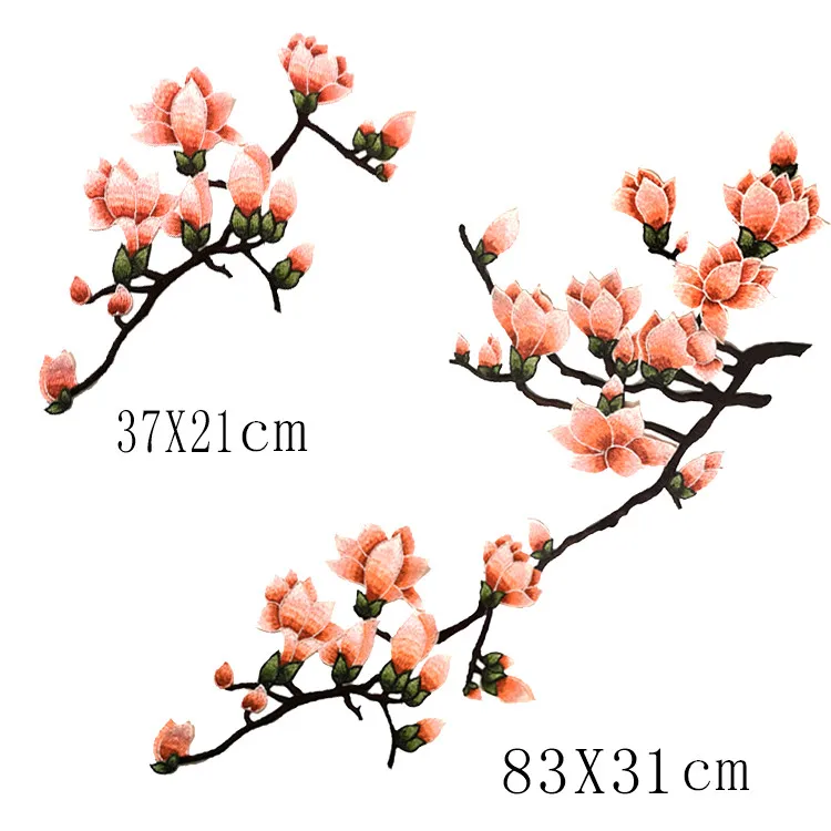 Delicate Magnolia Flowers Soluble Embroidered Patches DIY Sewing Accessories For Clothes Handmade Embroidery Applique