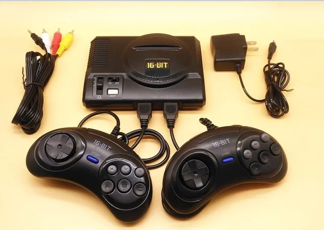Новая Ретро Мини ТВ Видео игровая консоль для Sega MegaDrive 16 Bit Games с 208 различных встроенных игр два геймпада AV Out