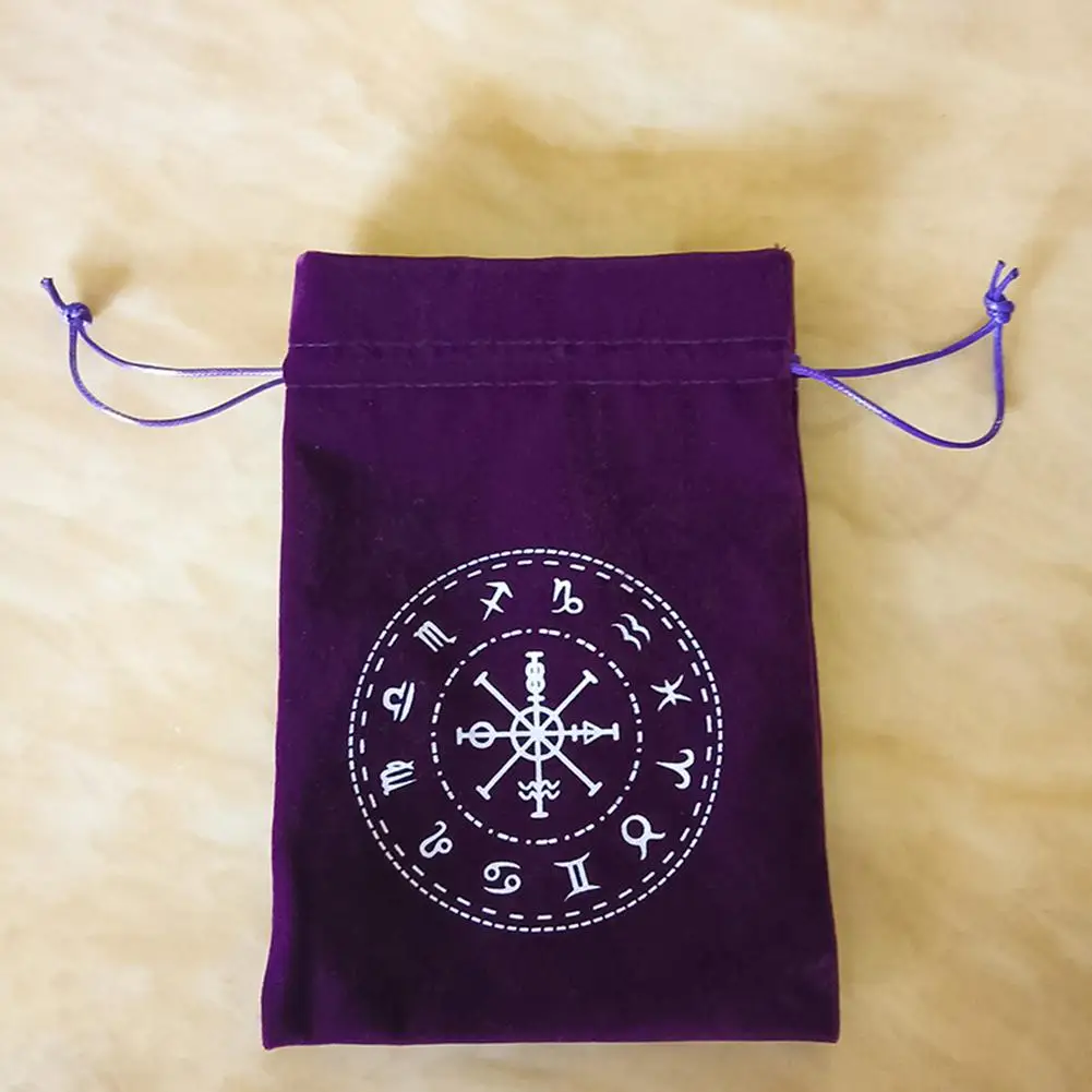 13x18CM 12 Constellation Symbol Thick Velvet Tarot Storage Bag Protective Card Board Game Embroidery Fortune-telling Supplies