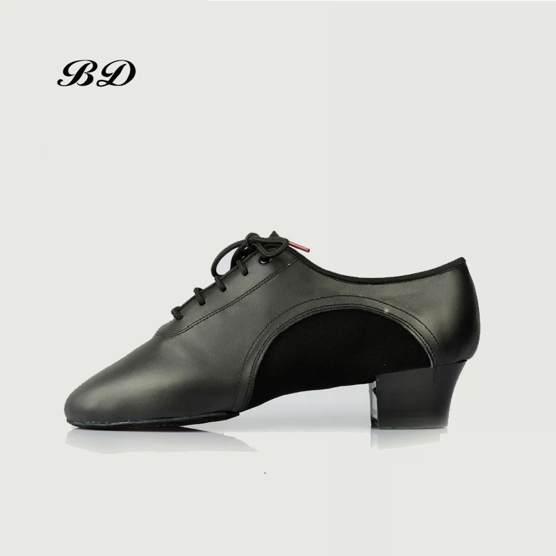 Sapatos masculinos para dança, sapato de couro oxford com sola de dois pontos e renda 458 cm, durável, para salto latino