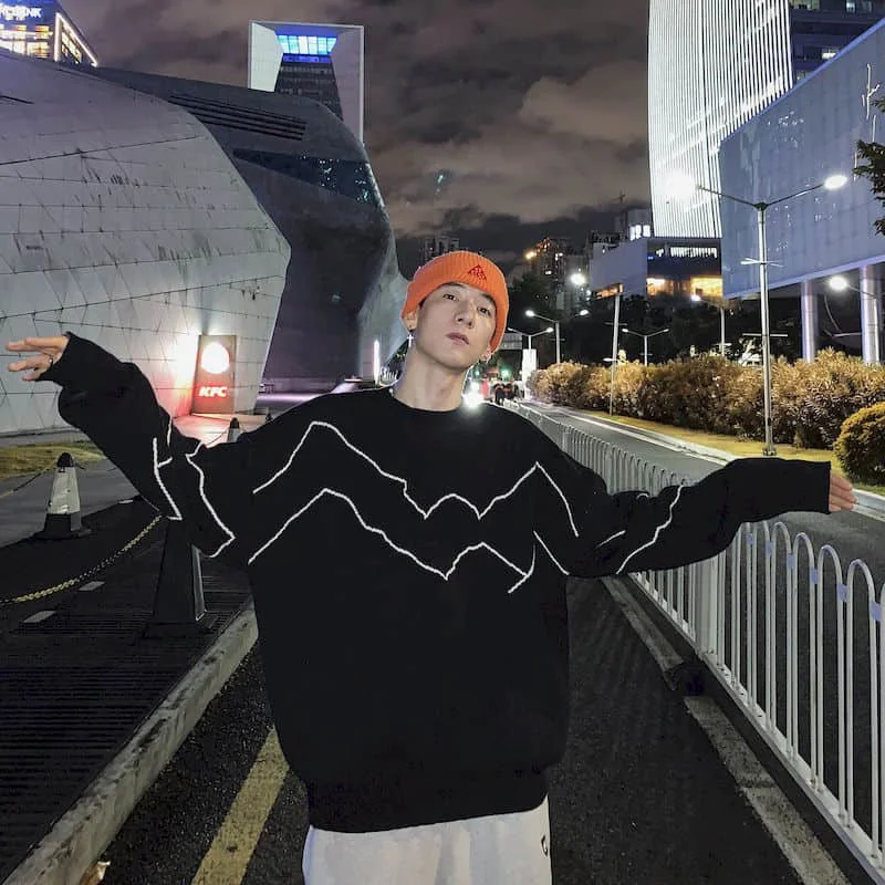 Cool Sweater Men's Autumn And Winter Retro Dark Harajuku Trend Boys Loose Korean Style College High Street