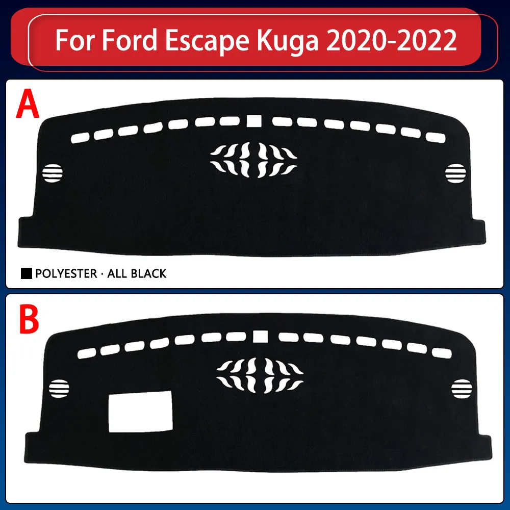 インナーダッシュボードカバーダッシュマットカーペットパッド回避ライト非スリップクッションフォードエスケープ久我MK4 2020 2021 2022太陽バイザーパラソル