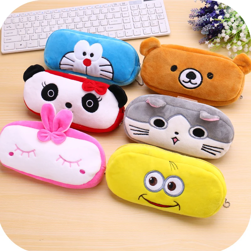 Plush Animal Pencil case Cartoon panda bear fruit pen bag box for kids gift Cosmetic Stationery pouch school supplies Zakka