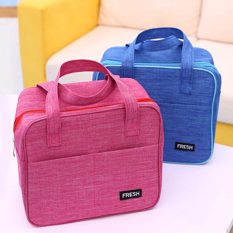 Oxford Cloth Thermal Lunch Bag for Women Portable Picnic Bento Box Insulated Cooler Bags School Travel Food Storage Container