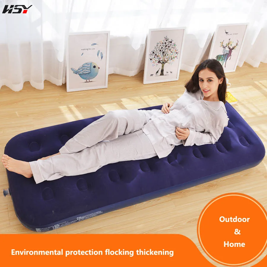 

Inflatable Mattress Single Person Lunch Break Ground Floor Thickened Household Air Cushion Bed Double Folding Nap Camping Bed