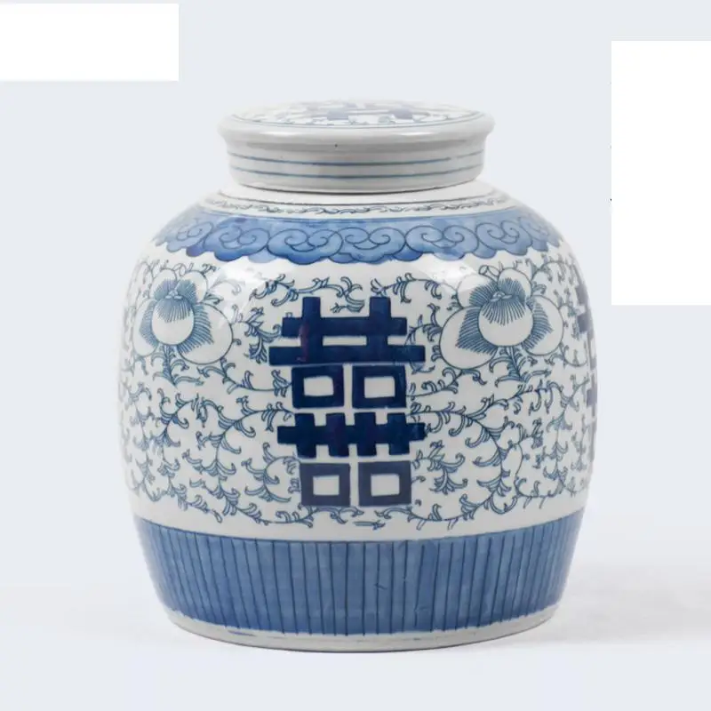 

Blue And White porcelain Jars Antique Ceramic Ornaments Porcelain Tea jar Large and Small Old Articles ceramic decorate jar