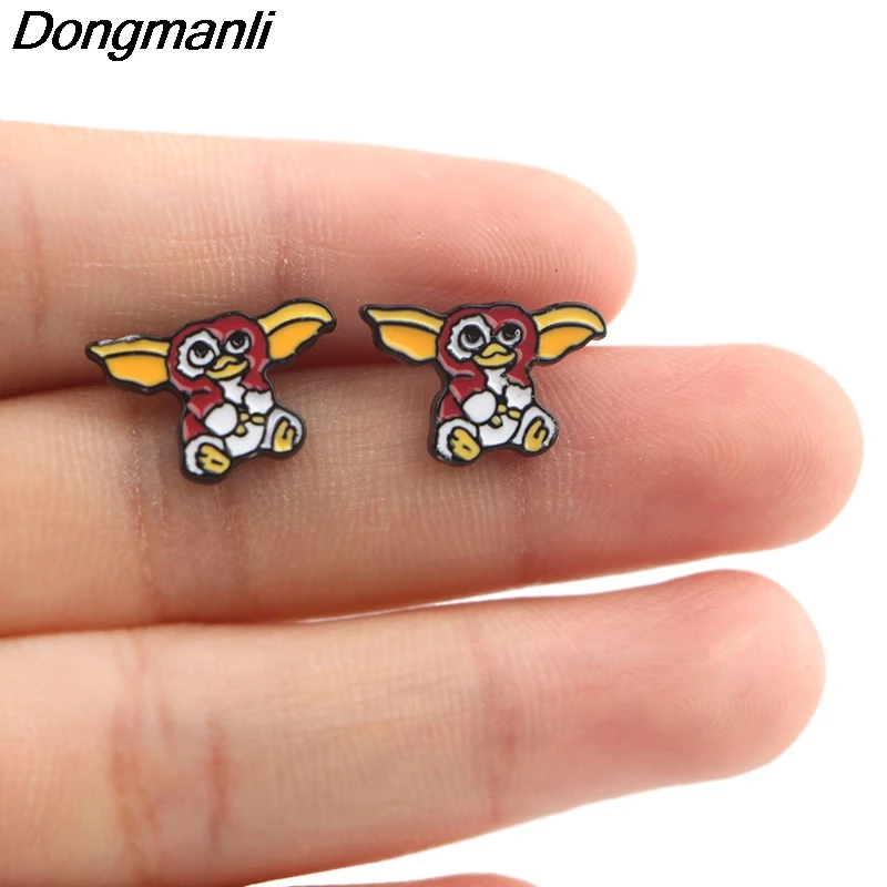 DZ1139 Monster Stainless steel Earrings Cartoon Anime Animal Stud Earrings for Women Girls Kids Fashion Jewelry Gift Wholesale