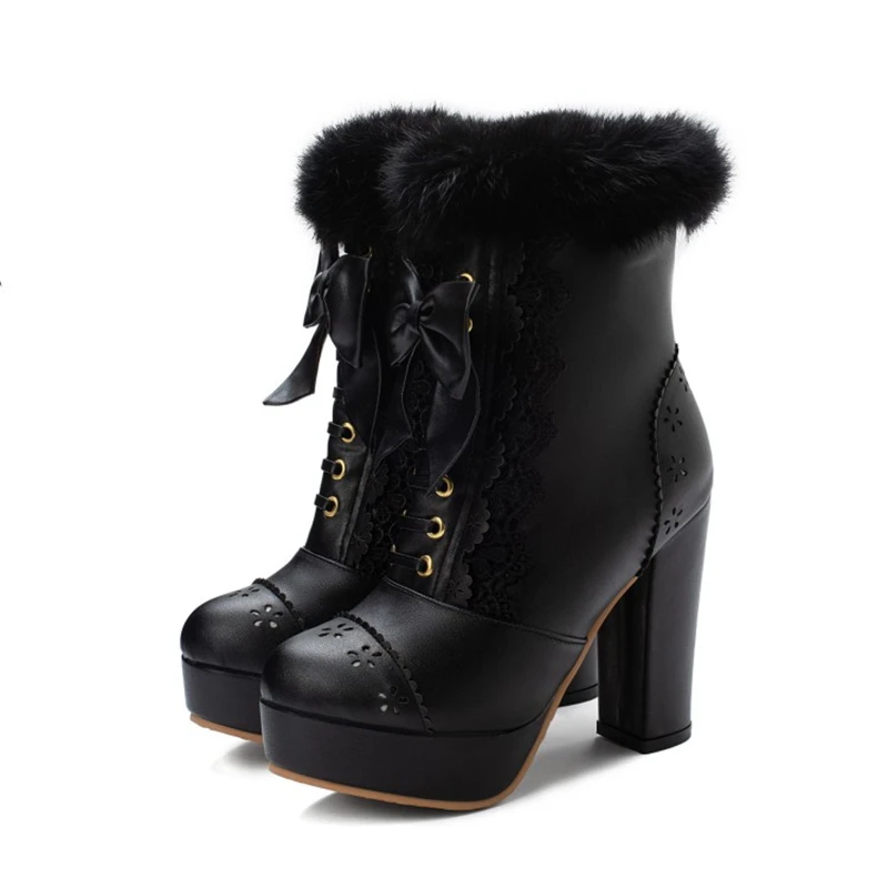 BLXQPYT New Winter Warm women Boots 2019 Big Size 34-48 Knee High Boots Zip High Heels Long Platform Knight shoes woman 8759