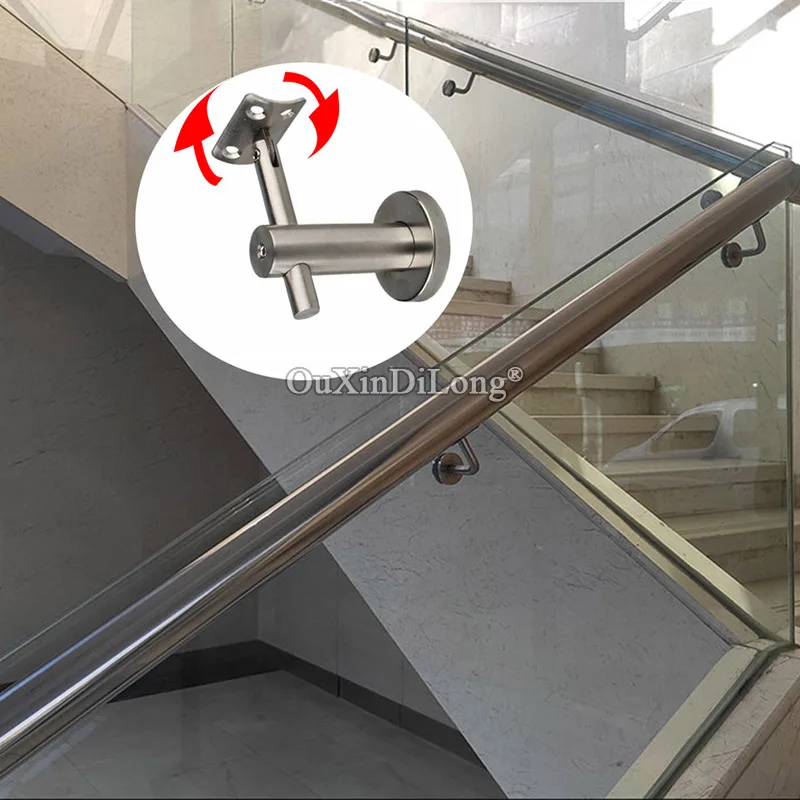 

2PCS Stainless Steel Glass Handrail Brackets Stair Handrail Guard Rail Banister Glass Mount Support Bracket Accessories FG804