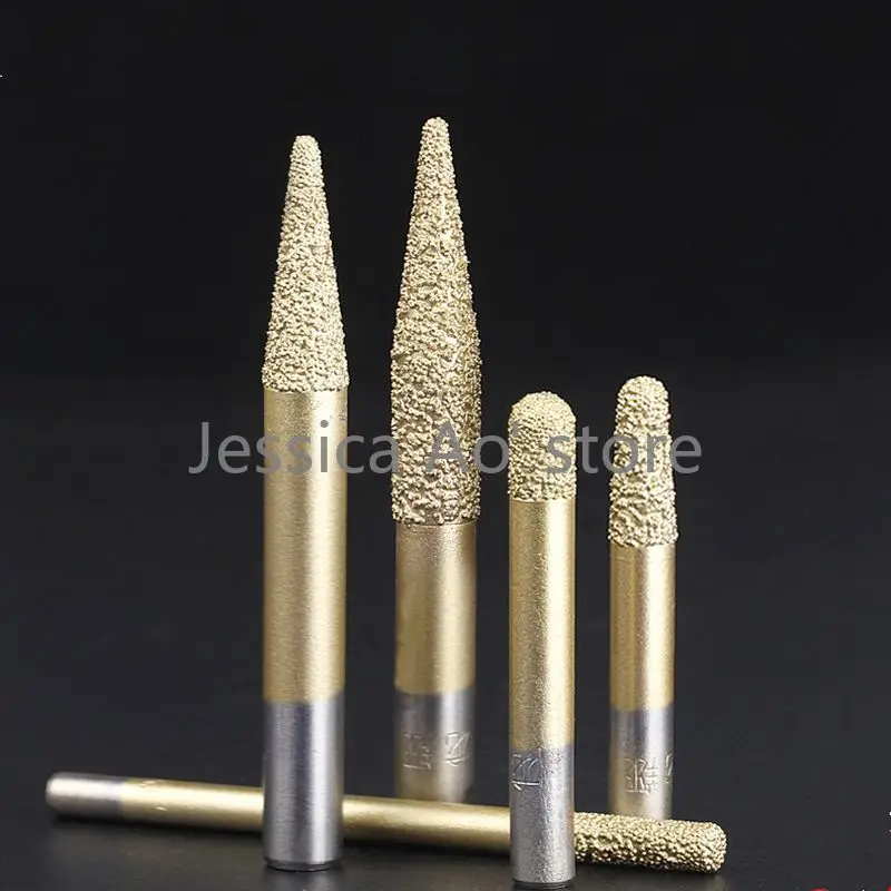 Diamond Brazing Stone Carving Tool Graver Relief Carving Knife Embossed Lettering Jade Marble Graver Carving Machine Cutters