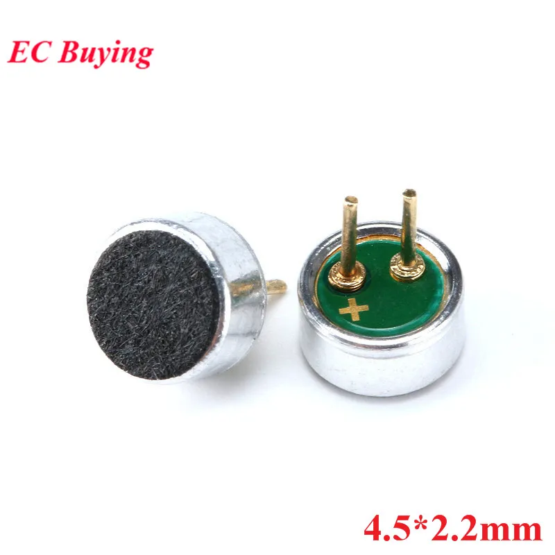 20/5pcs 4.5*2.2mm Capacitive Electret Condenser Electret Microphone MIC Pickup Sensitivity 52DB with pin
