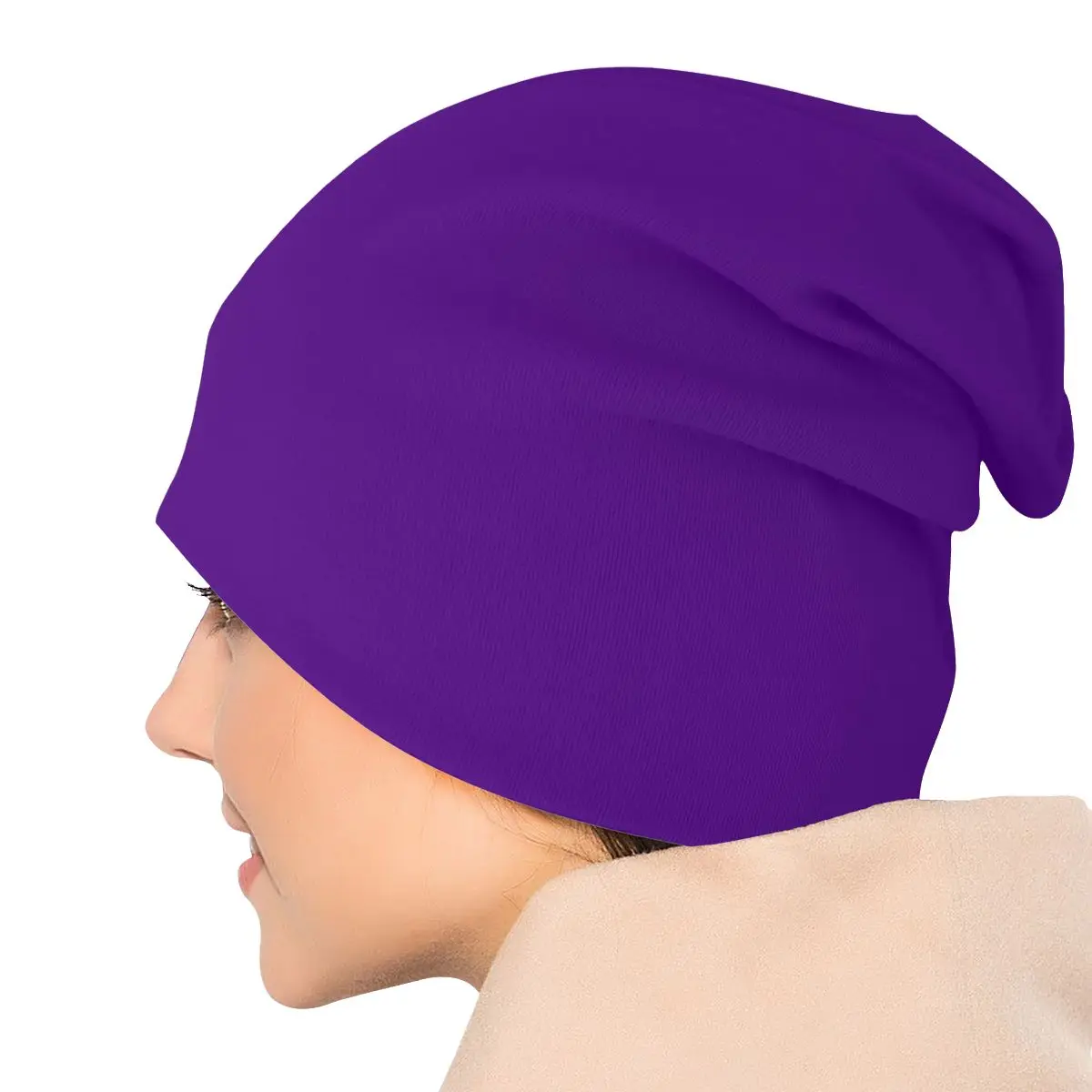 Just Purple Solid Color Bonnet Hat Hip Hop Street Skullies Beanies Hat for Men Women Knitting Hats Summer Warm Unisex Cap