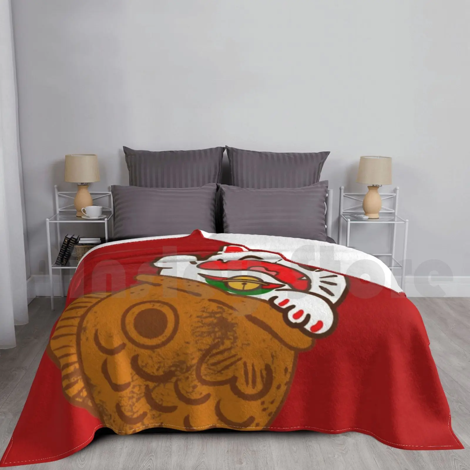 Taiyaki Neko Blanket For Sofa Bed Travel Taiyaki Neko Cat Cats Kitten Kitty Animals Fish Sweet Ice Cream Dessert