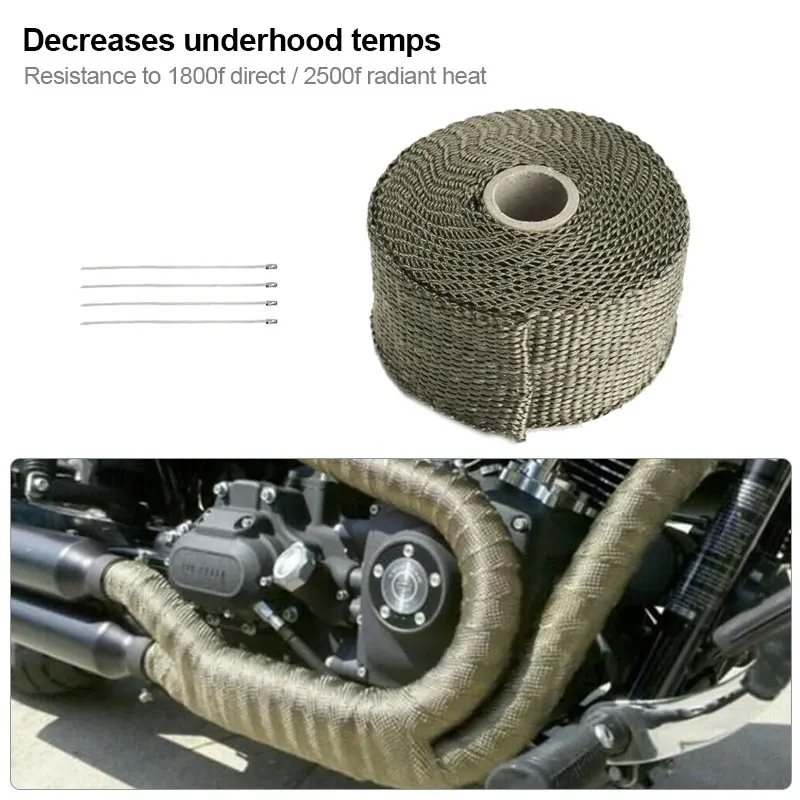 Titanium Manifold Exhaust Wrap Header Pipe Heat Turbo Insulation Tape 1\