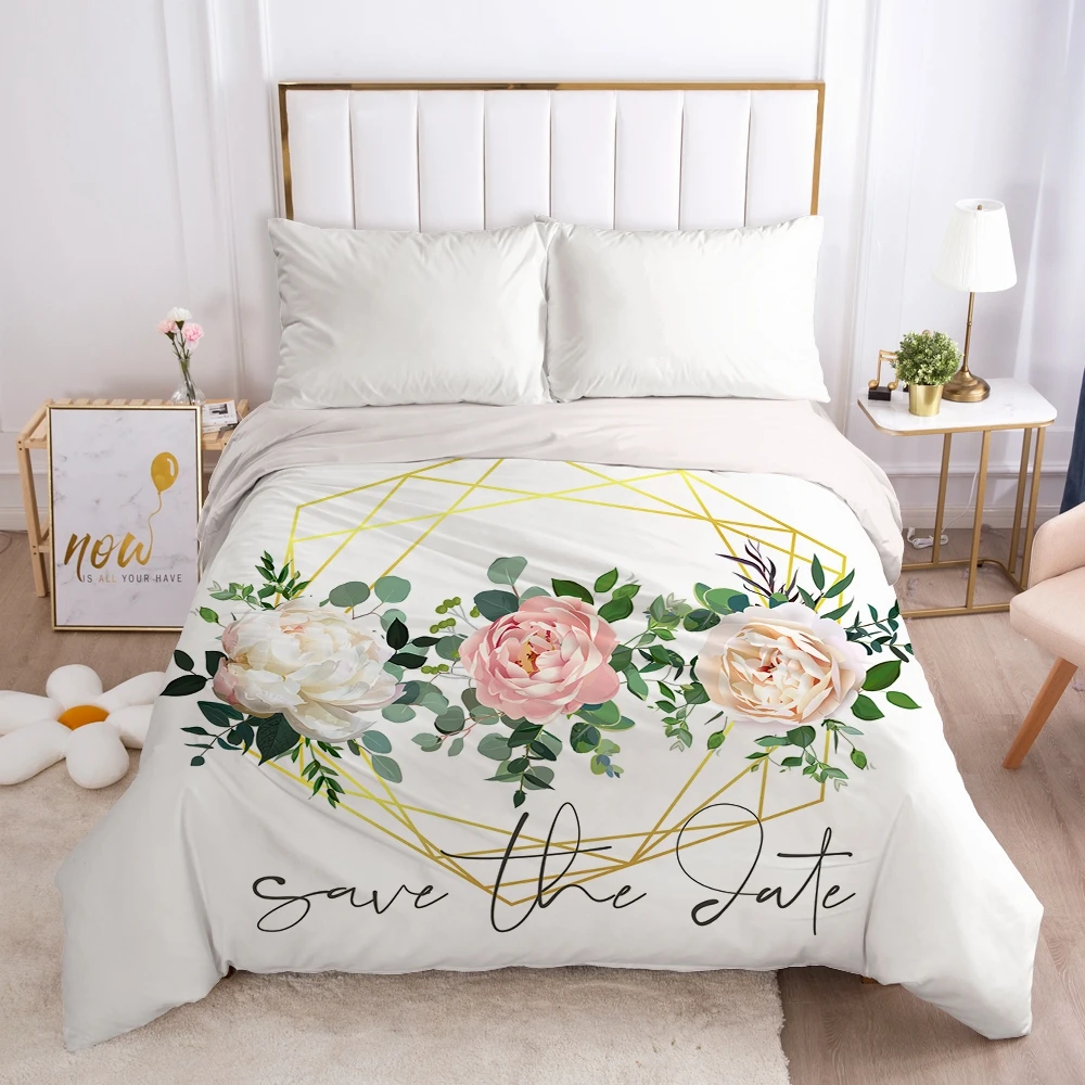 Luxury Duvet cover Quilt/Blanket/Comfortable Case Single Double Queen King Bedding 140x200 240x220 240x260 nordic rose