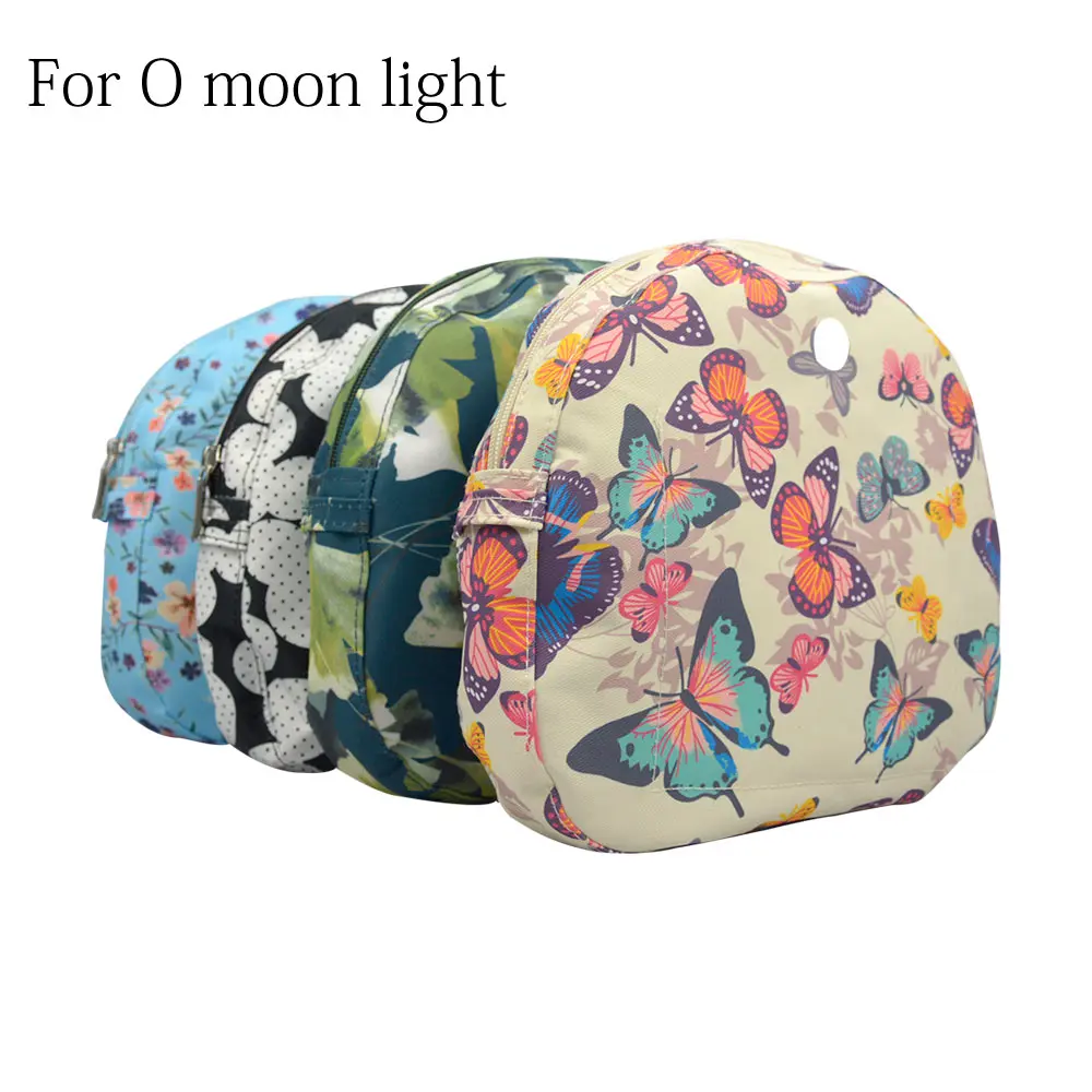 New floral Composite Twill Cloth Waterproof Inner Lining Insert Zipper Pocket for O bag  Obag moon light for O moon baby