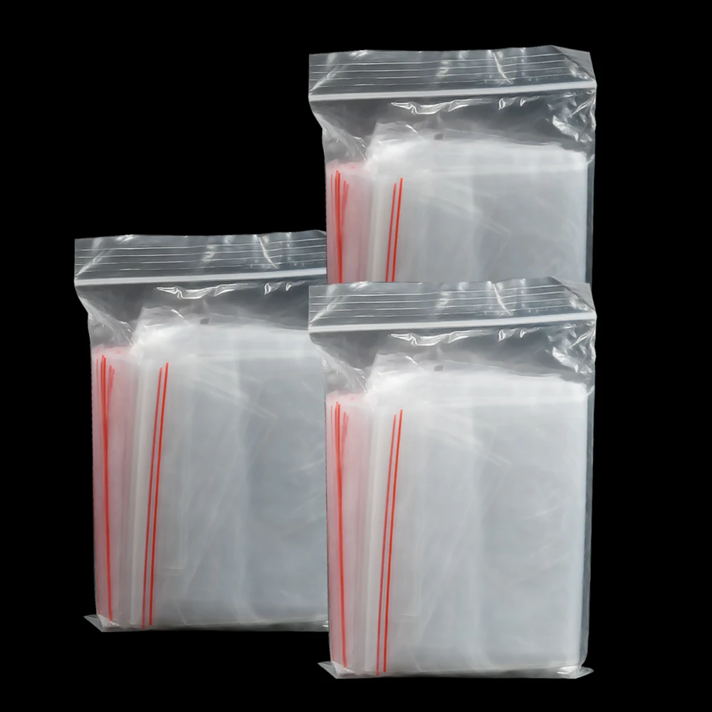 100 Pcs/pack Small Zip Lock Plastic Bags Reclosable Transparent Bag Vacuum Storage Bag Clear Bags Thickness Packaging Bags