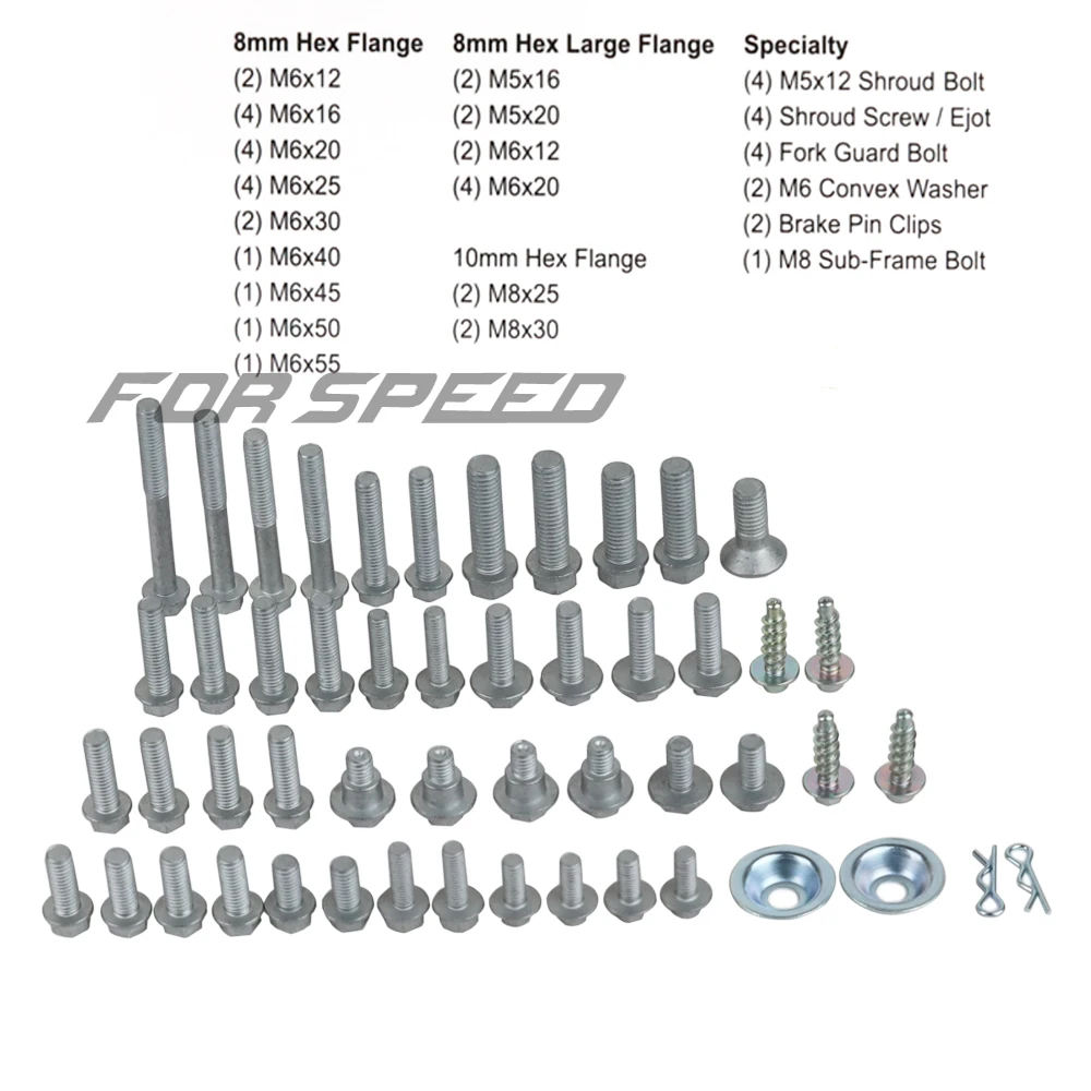 

51 Pieces motorcycle hardware Tool Bag bolt track pack handware kit for EXC Husaberg FC FE SX SXF 250 factory style