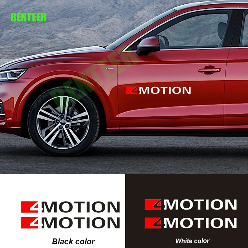 2Pcs 4MOTION Car Body Sticker For Volkswagen GolfR Touareg TAYRGN TERAMONT Multivan Caravelle Passat R36 B8