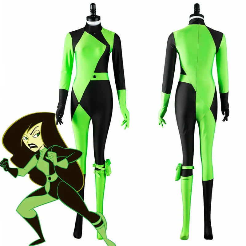 

2023 New shego Cosplay green costume jumpsuit, Halloween Carnival Costume