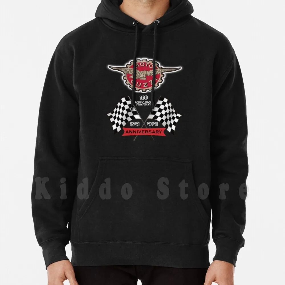 Vintage Badge Moto Guzzi 100th Anniversary Celeration Hoodie Long Sleeve Moto Guzzi California Corsa Griso Le