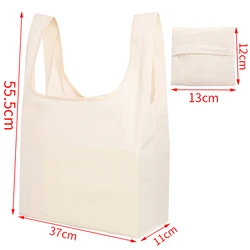 Bolsa feminina casual dobrável multifuncional, bolsa de mão de algodão para compras, sacola de compras para mercearia, grande capacidade, reutilizável