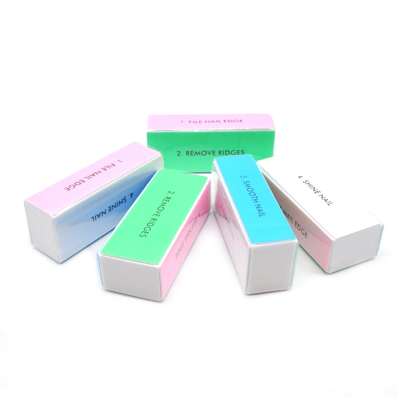 10 Pcs/lot Nail Buffer Sponge Buffing Blok File Kuku 4 Langkah Grinding Polishing Kuku File Manikur Aksesoris Kuku Alat Salon