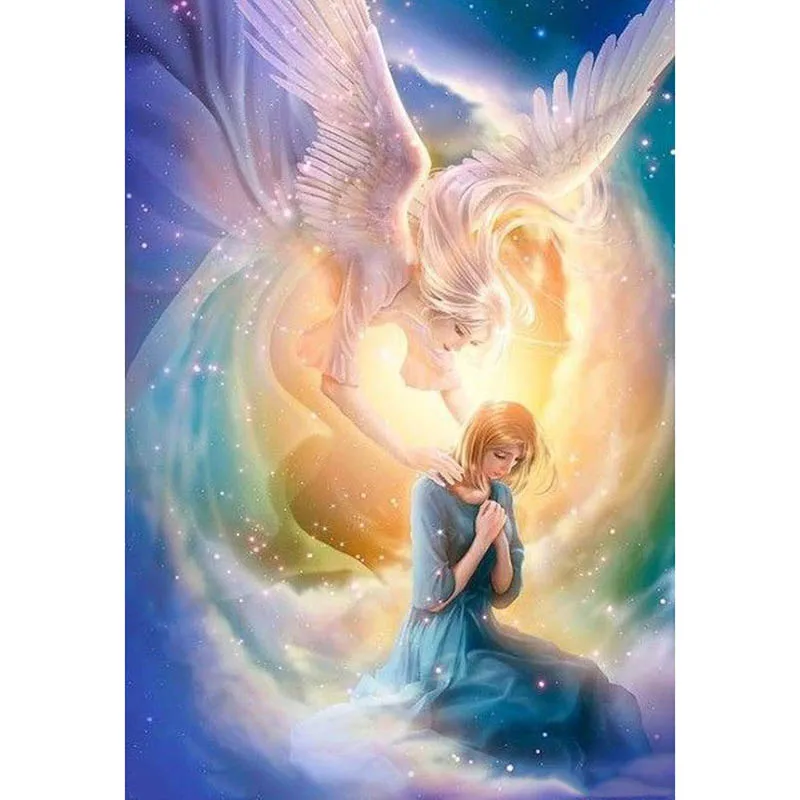 LZAIQIZG Diamond Embroidery Guardian Angel 5D DIY Diamond Painting Full Square Diamond Mosaic Pictures Of Rhinestones Home Decor