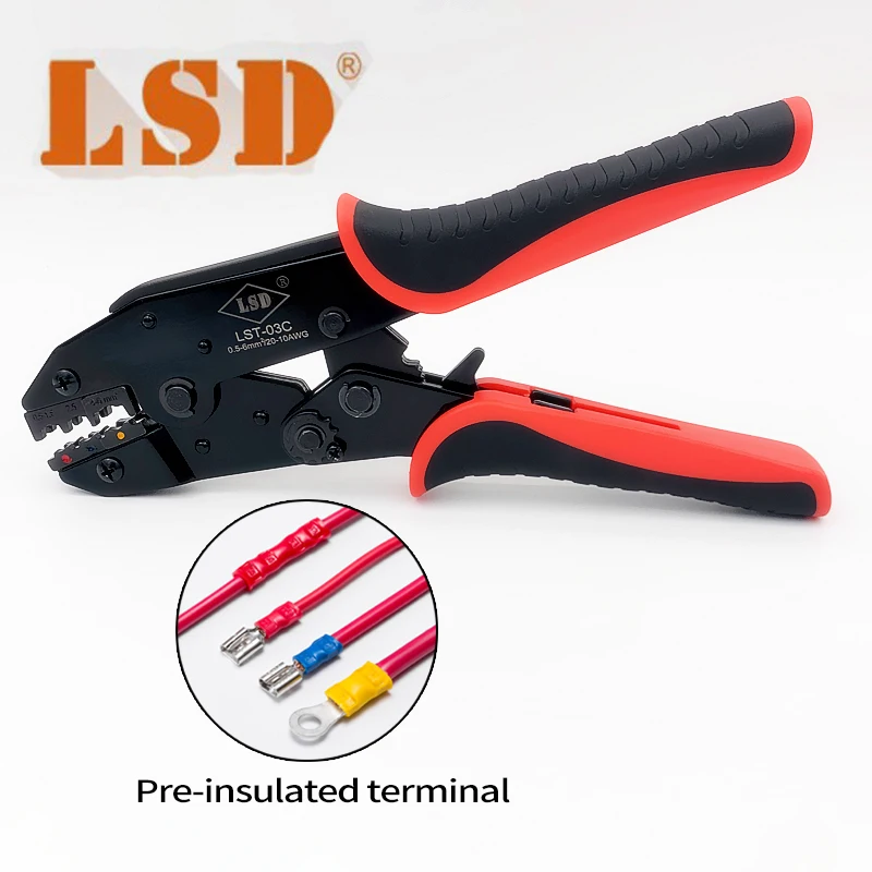 

LST-03C insulated terminal crimper crimping tool for 0.5-6mm2 terminal pliers tool