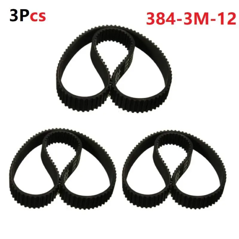 High quality 3PCS Replacement 384mm Length Drive Belt HTD 384-3M-12 Escooter Electric Scooter