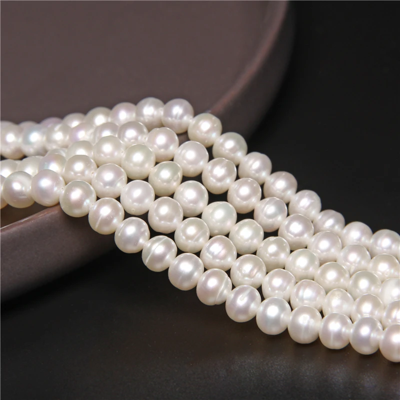 100% Real Natural Freshwater Pearl Beads For Jewelry Making Potato Round White Pearl Loose Beads DIY Bracelet Necklace 14\