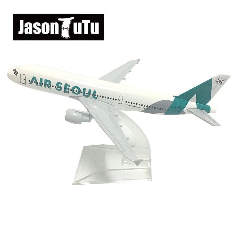 JASON TUTU 16cm Air Seoul Airbus A380 Airplane Model Plane Model Aircraft Diecast Metal 1/400 Scale Planes Factory Drop shipping