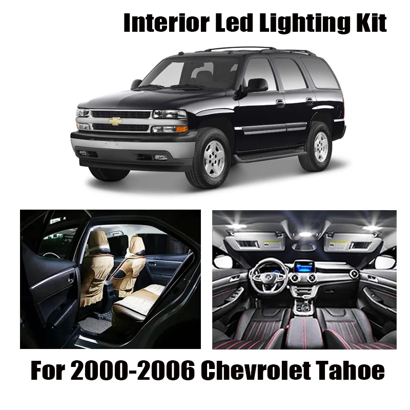 12X White Canbus led Car interior lights Package Kit for For 2000-2004 2005 2006 Chevy Chevrolet Tahoe led interior Dome Trunk 