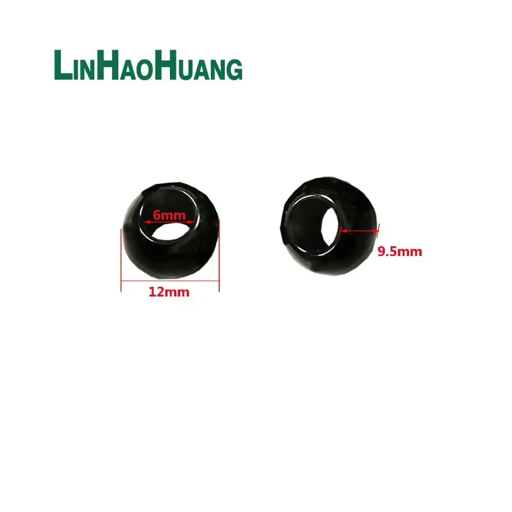 100pcs/lot Black Acrylic Round Pony Beads 9.5*12mm with 6mm hole for Kids Craft Kandi Bracelet