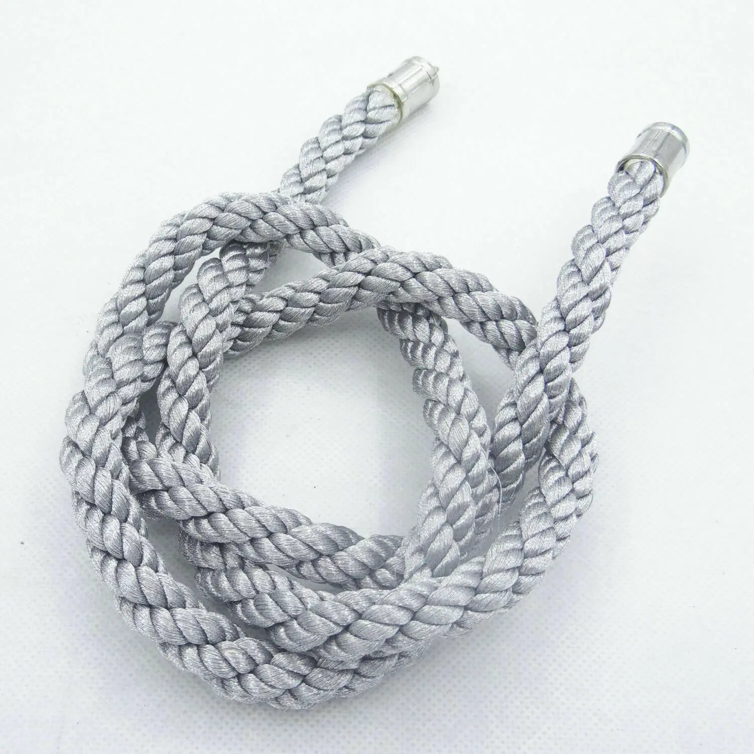 Vip Style Charm JP Junction Produce Fusa White Kiku Knot & Silver Kin Tsuna Rope