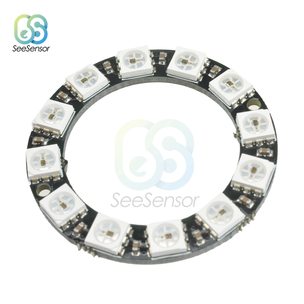 RGB LED Ring 1 3 4 7 8 12 16 24 Bits LEDs WS2812 5050 RGB LED Ring Lamp Light with Integrated Drivers