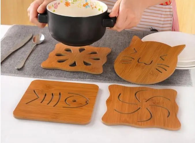 2 PCS Bamboo Trivet Bamboo Trivet Kitchen Bamboo Hot Pads Trivet Heat Resistant Pads Teapot Trivet Coffee Tea Cup Bowel Holder