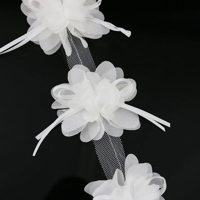 10pcs/roll Width 80mm Chiffon Streamer Flower Dress Clothing Accessories Hairpin Making Handmade DIY Crafts Materials