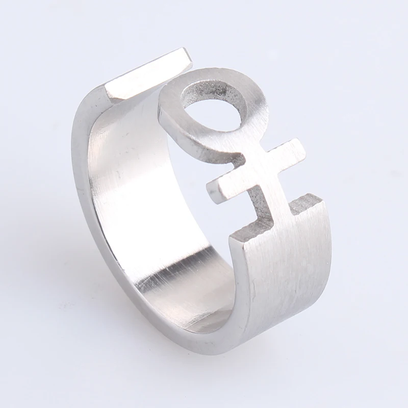 8mm silver color female symbols 316L Stainless Steel wedding rings for men women wholesale