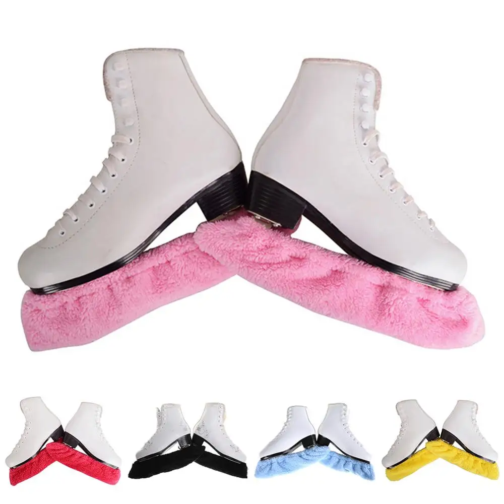 1 Pasang Sepatu Skating Gambar Uniseks Penutup Elastis Beludru Anti-Karat Tahan Debu Jaket Pelindung Blade untuk Ice Skating