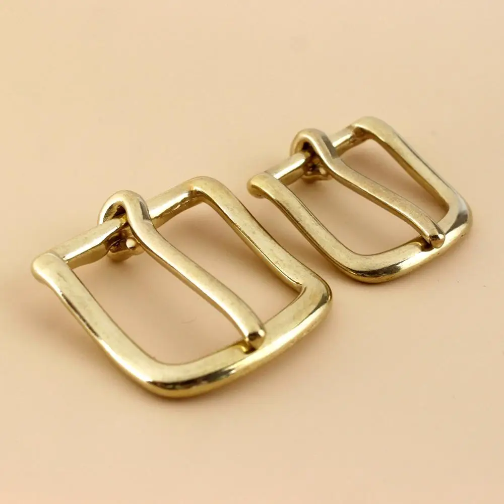 Solid Brass Belt Buckle End Bar Heel bar Buckle Single Pin Belt Half Buckle For Leather Craft Bag Strap Jeans Webbing Dog Collar