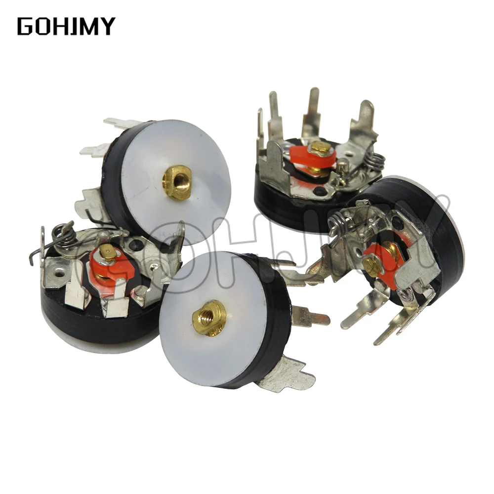 5PCS RV12MM Straight Angle Radio Potentiometer B10K B103 B50K B503 Power Amplifier Volume Potentiometer With Switch 12mm