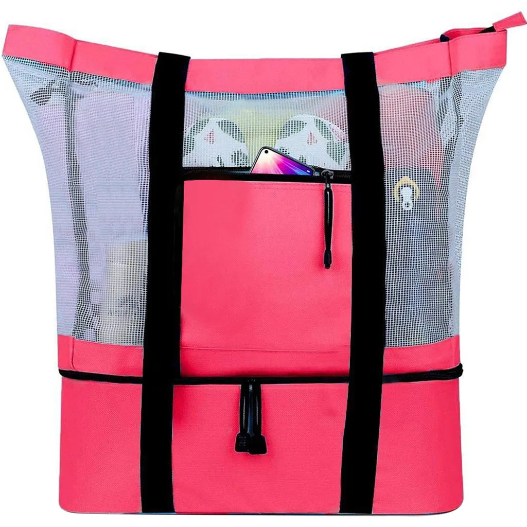 Portable outdoor picnic bag camping beach net bag removable refrigeration bag packaging outdoor travel storage bag gadget