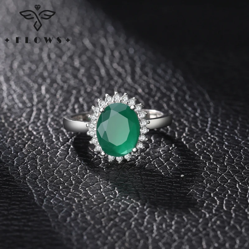 

925 Sterling Silver Real Oval Emerald Zircon bague femme Engagement Jewelry Rings For Women Christmas Gift кольцо женское