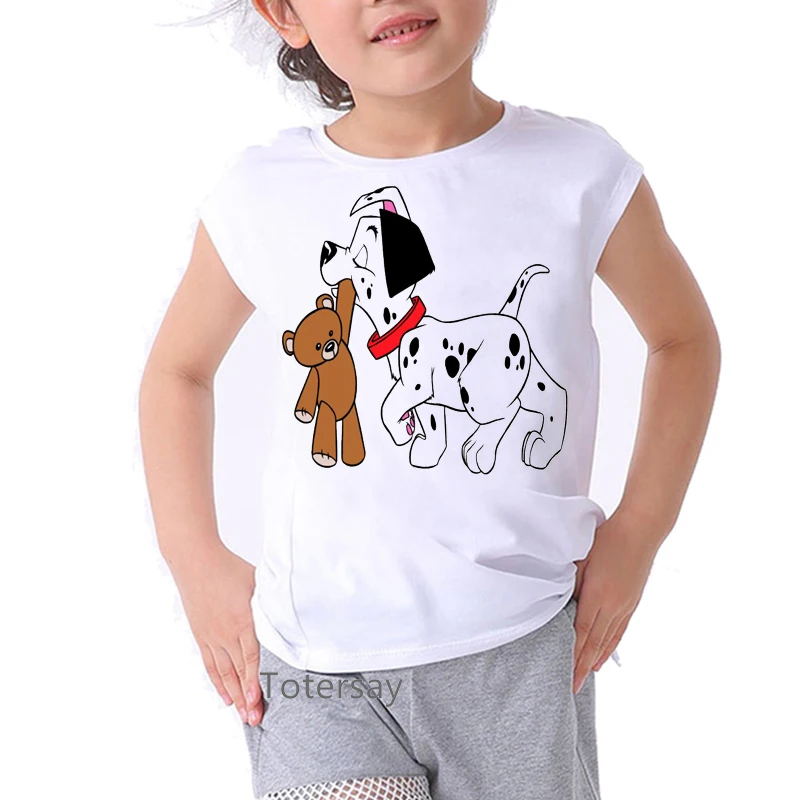 T-shirt imprimé Animal chien dalmatien pour filles, Streetwear blanc, Kawaii, Harajuku, Kawaii