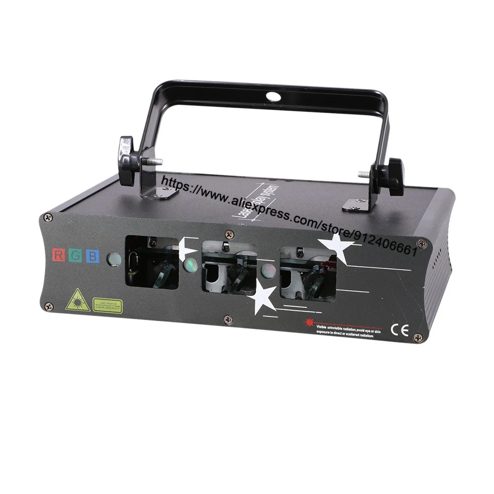 3 Lens Scanner Lijn Laserlicht 330Mw Rgb Laser Projector Licht Dj Laser Podium Bruiloft Verjaardagsfeestje Kerstversiering ktv