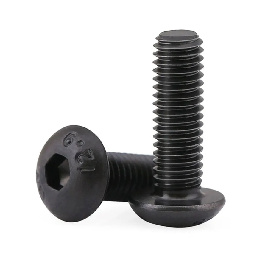 Vis à tête hexagonale noire, 2-20 pièces, DIN7380 Grade 12.9 M3 M4 M5 M6 M8 Series, vis à tête ronde
