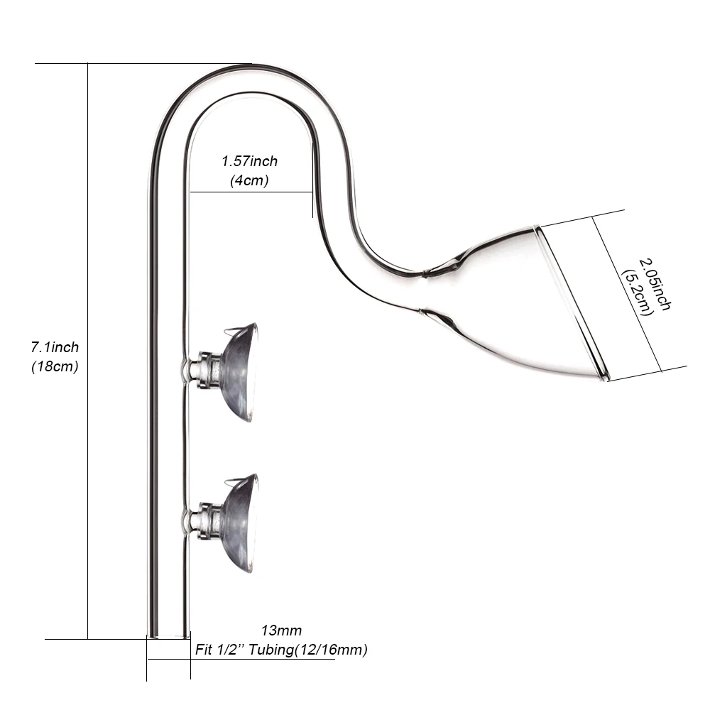 Aquarium Skimmer Glass Lily Pipe Spin Surface Inflow and Outflow 13/17mm Water Plant Tank Filter ADA Quality Fish Tank Filter