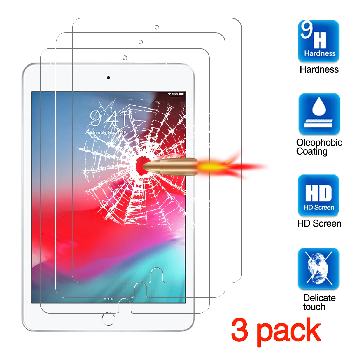 for iPad mini 6 Screen Protector, Tablet Protective Film Anti-Scratch Tempered Glass for iPad mini 6